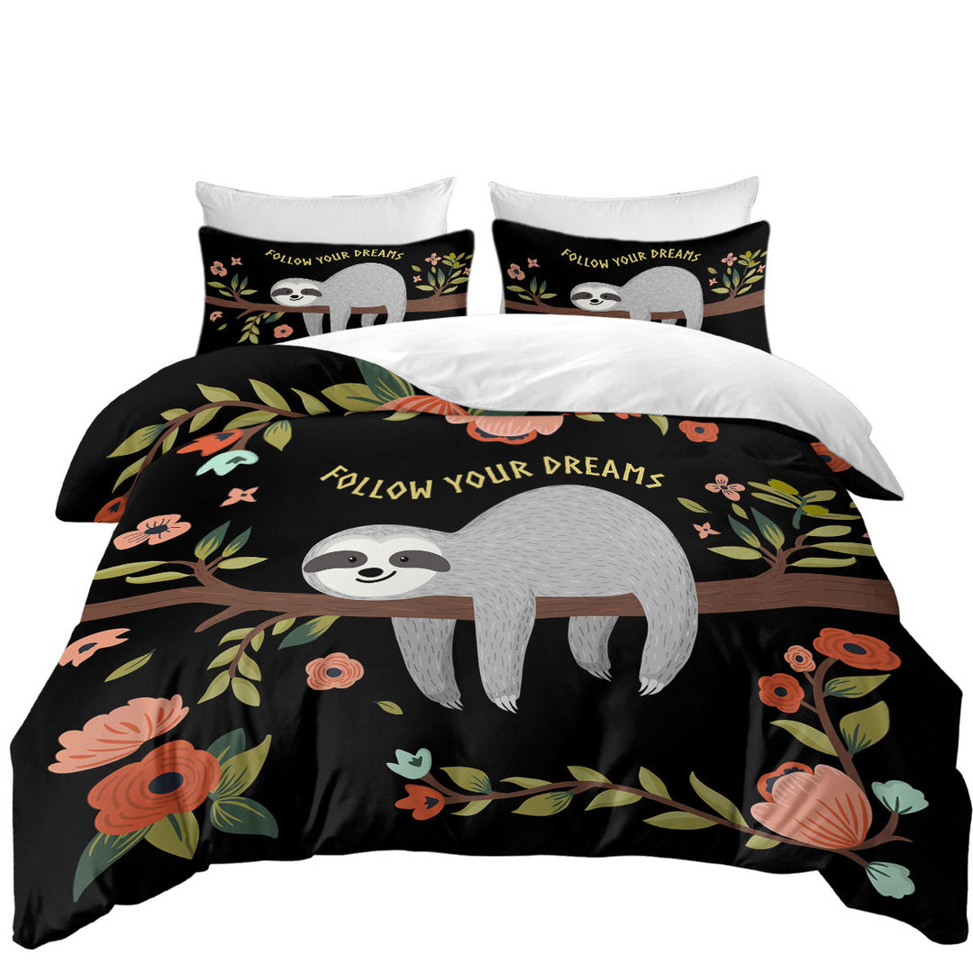 Follow Your Dreams Sloth Duvet Cover