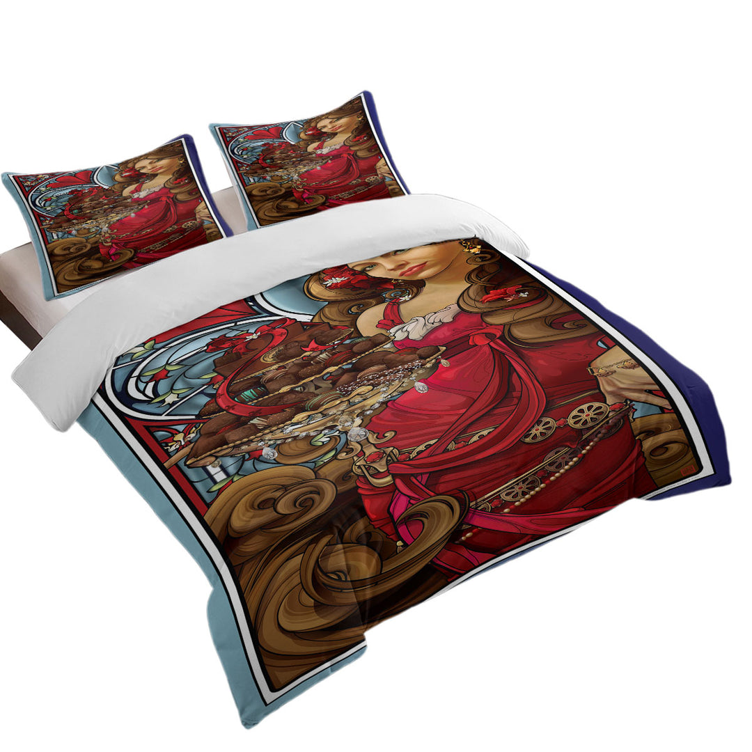 For the Love of Chocolate Beautiful Woman King Duvet Cover set