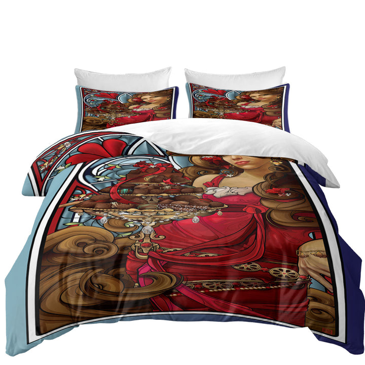 For the Love of Chocolate Beautiful Woman King Size Duvet Cover