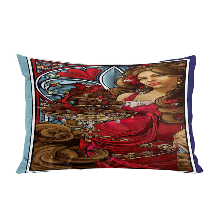 For the Love of Chocolate Beautiful Woman Pillowcase