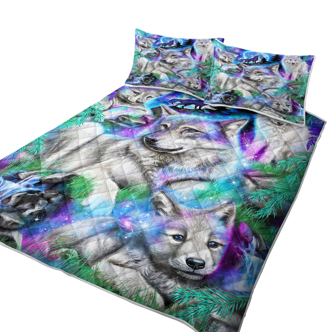 Forest Animals Art Daydream Galaxy Wolves Quilts