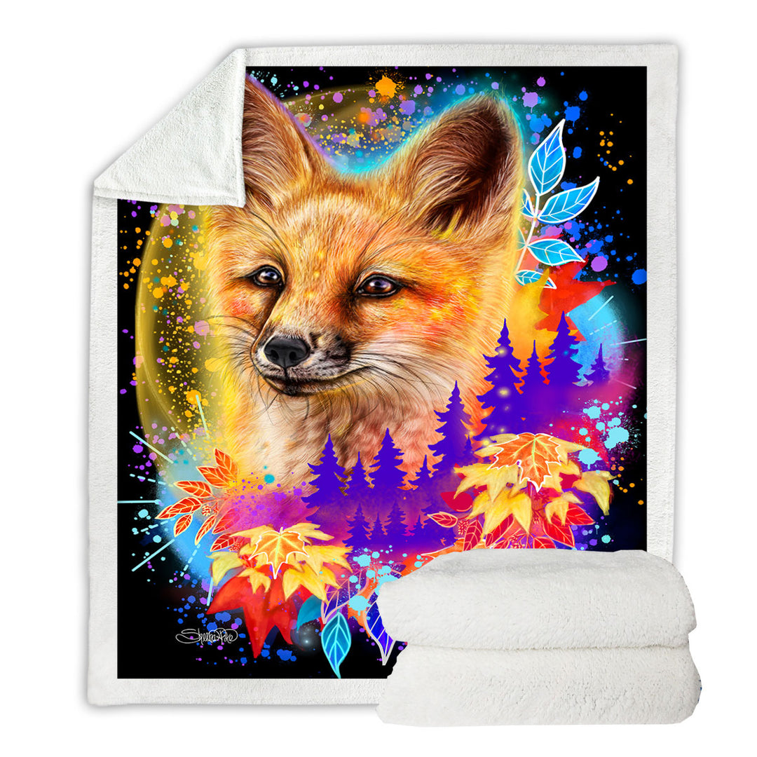 Forest Animals Art Red Fox Decorative Throws