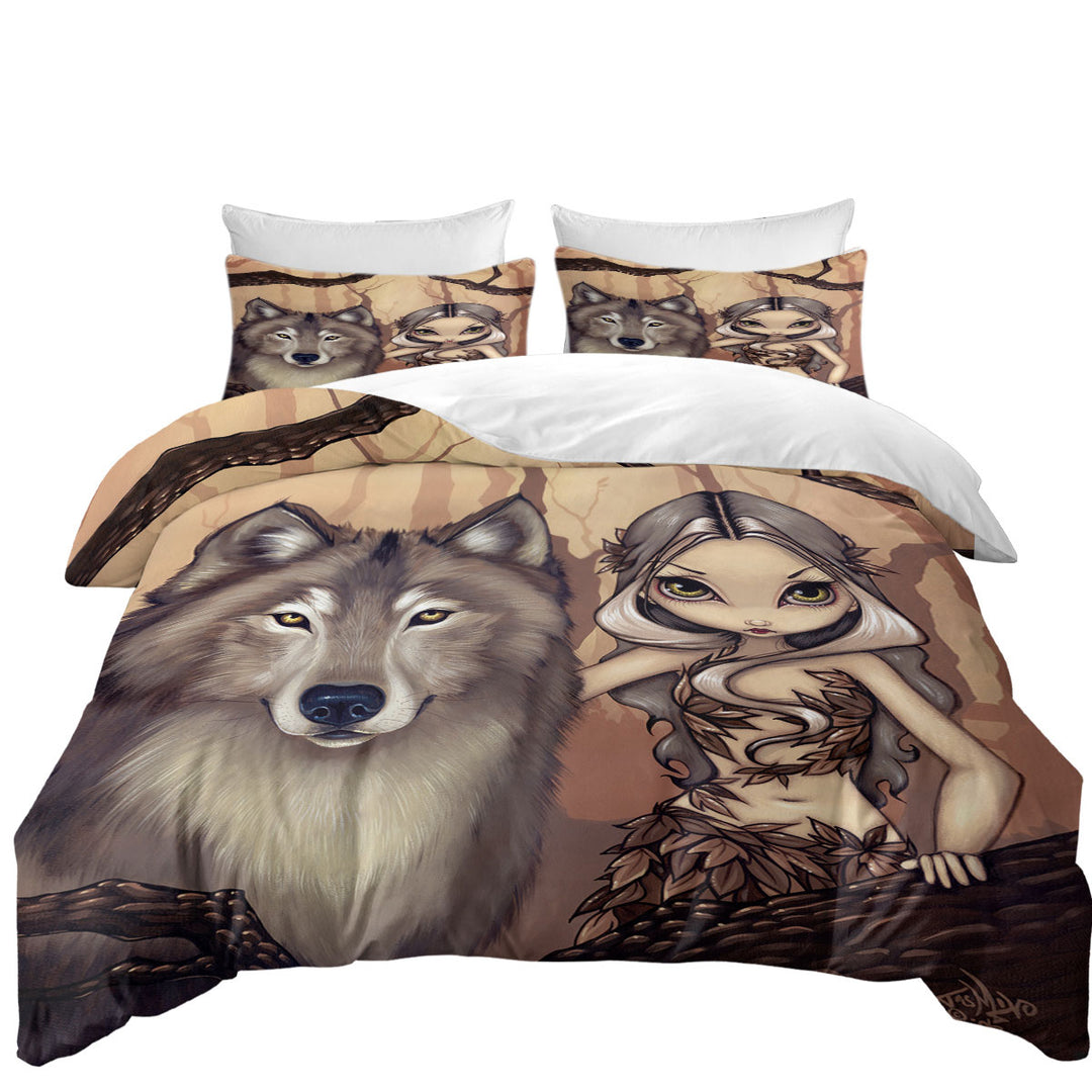 Forest Elf Girl and Her Wolf Donna Covers