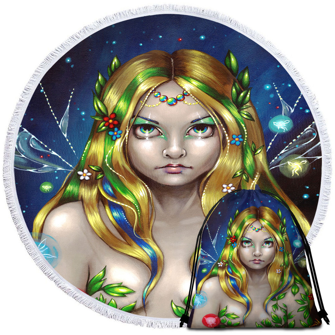 Forest Fairy Queen Titania Beach Towels and Bags Set