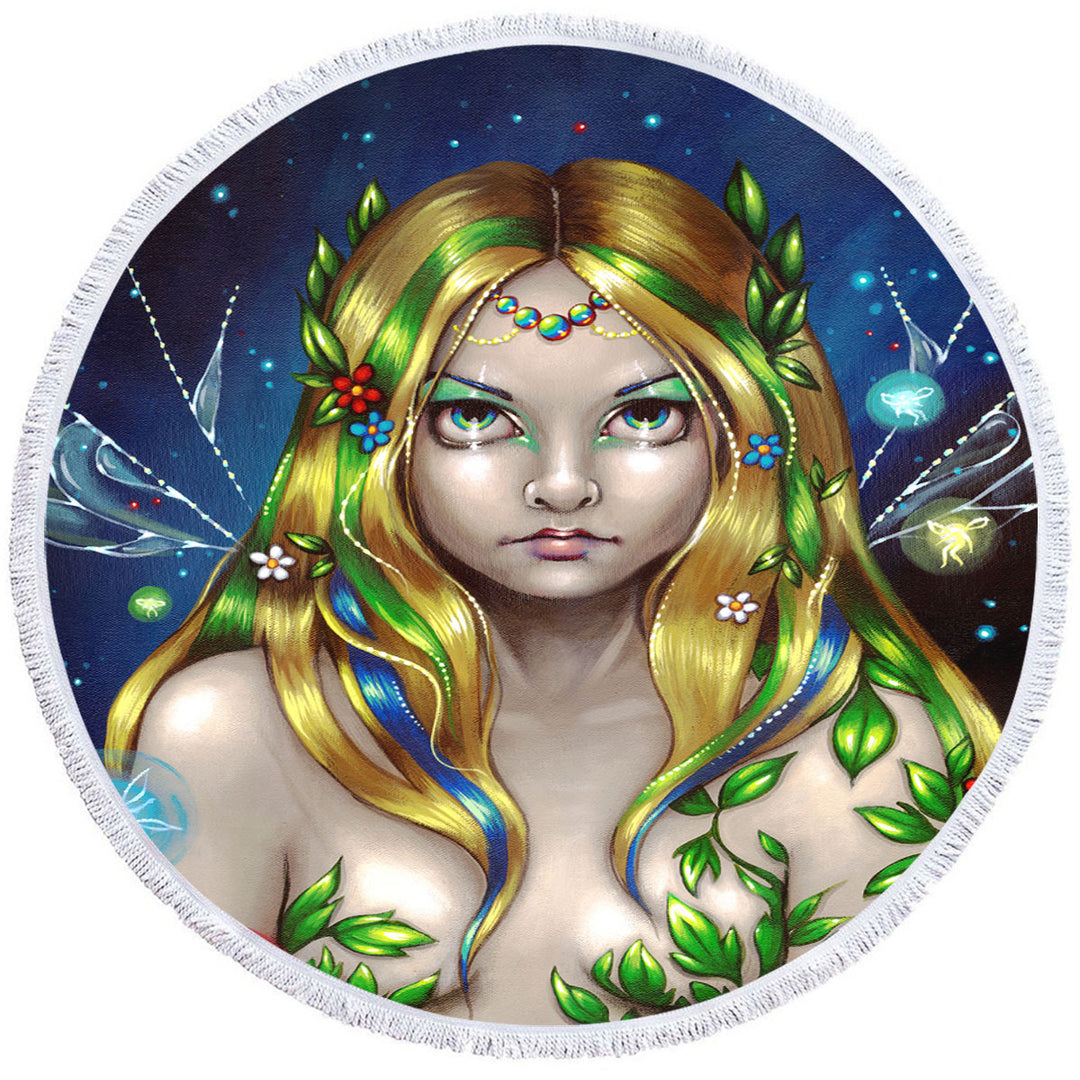 Forest Fairy Queen Titania Beach Towels