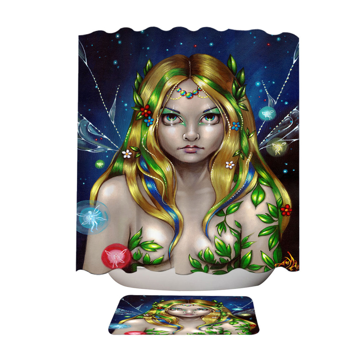 Forest Fairy Queen Titania Shower Curtain