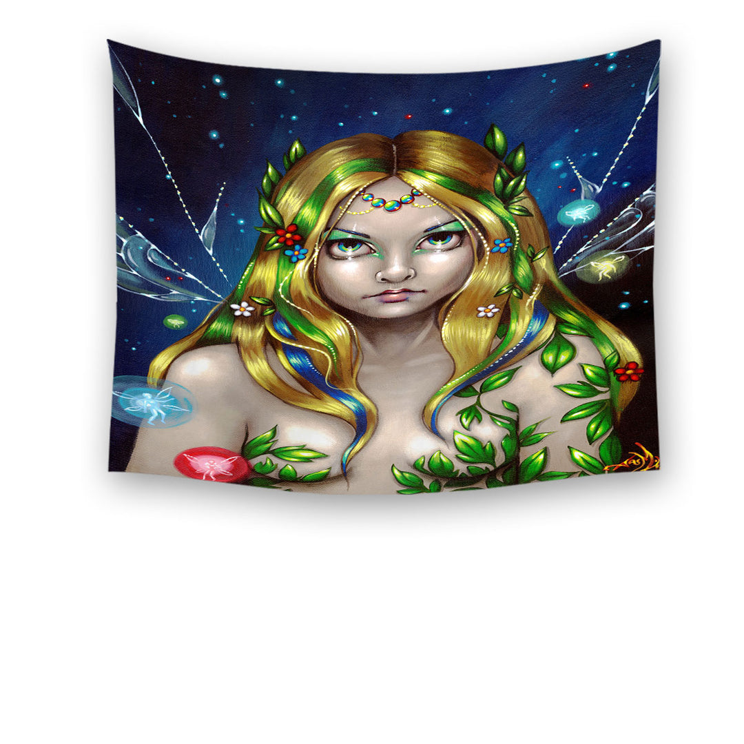 Forest Fairy Queen Titania Tapestry