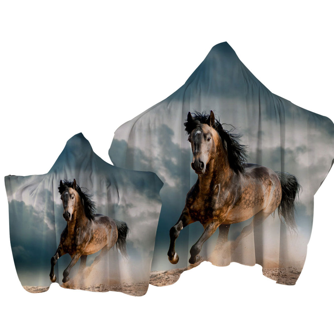 Free Spirit Running Horse Hooded Beach Towel