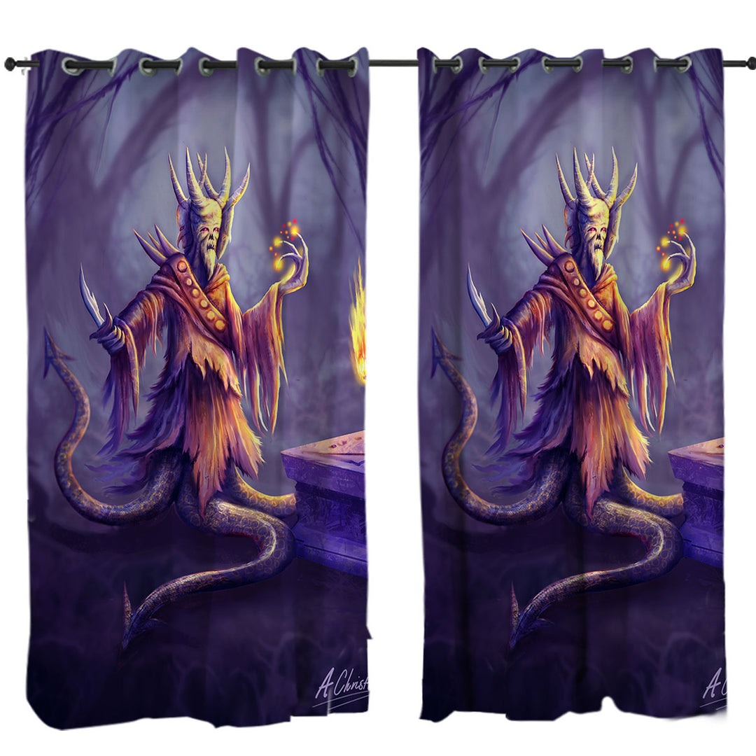 Frightening Fantasy Art Lord Altis the Monster Curtains for Living Room