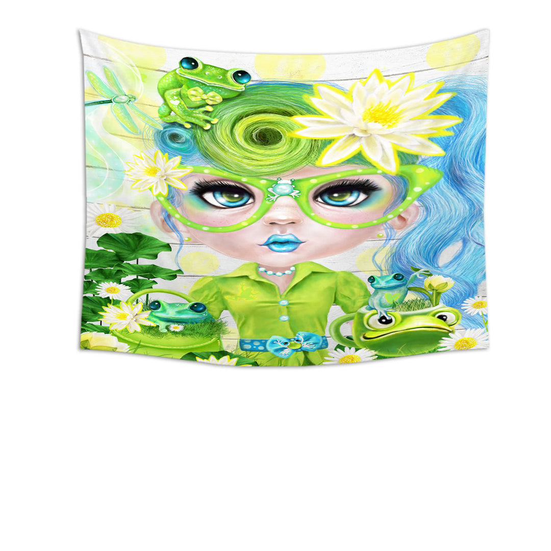 Frog Loving Felecia Munchkinz Gril Wall Decor Tapestry Fabric