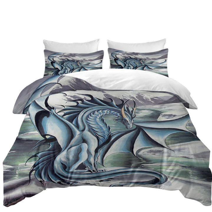 Frostbringer Blue Dragon Drawing Coverlets