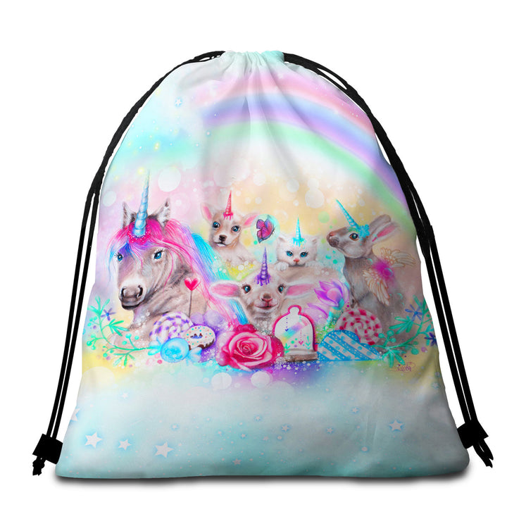 Funny Animals Beach Bags and Towels We All Just Want to be Unicorns