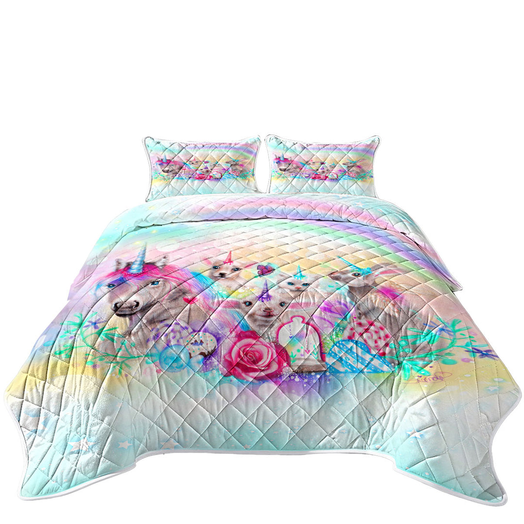 Funny Animals We All Just Want to be Unicorns Coverlet