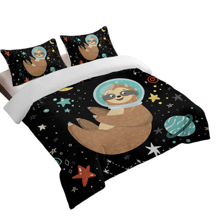 Funny Astronaut Sloth Comforter Cover