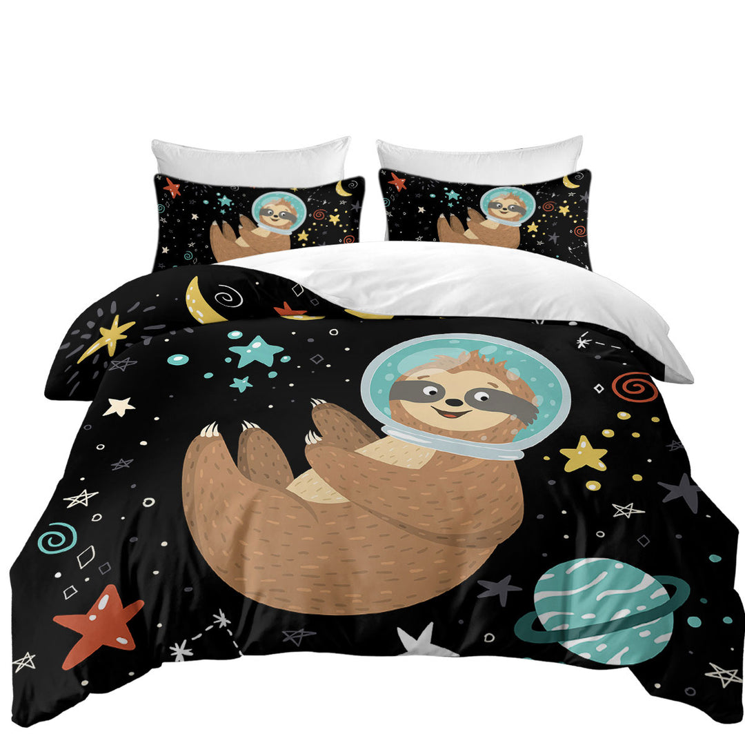 Funny Astronaut Sloth Duvet Cover