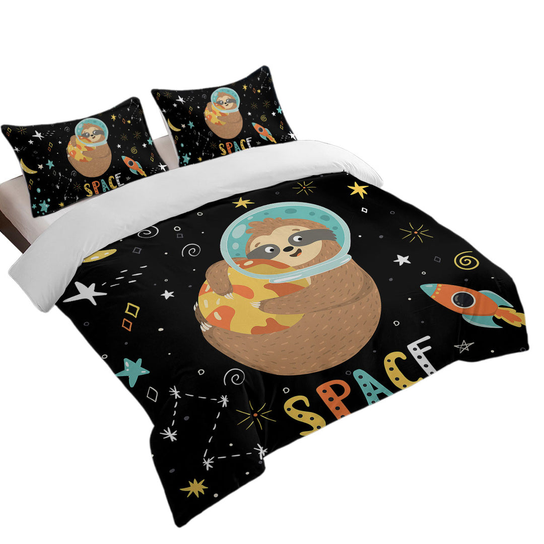 Funny Astronaut Sloth in Space Duvet Covers