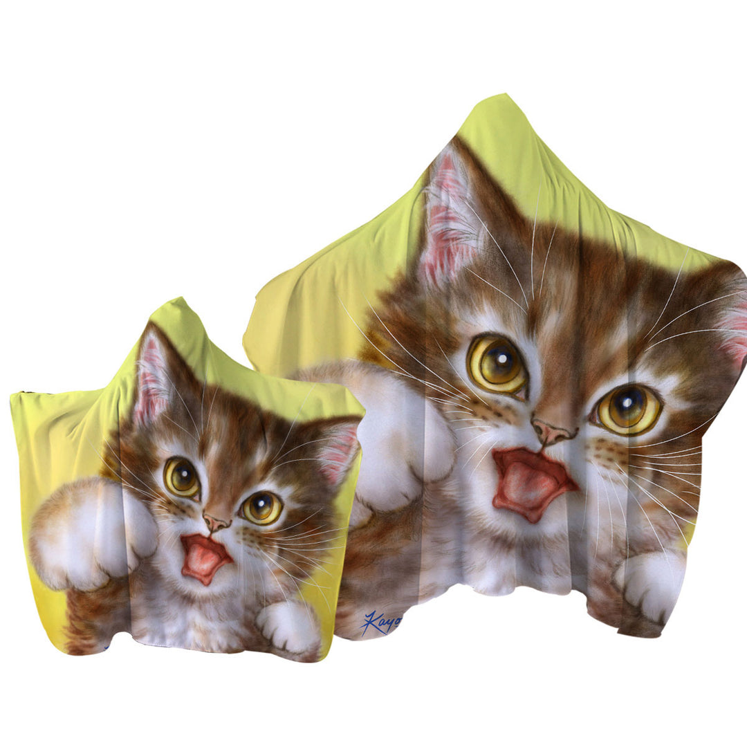 Funny Cats Aggressive Cute Little Kitty Towel Hoodie