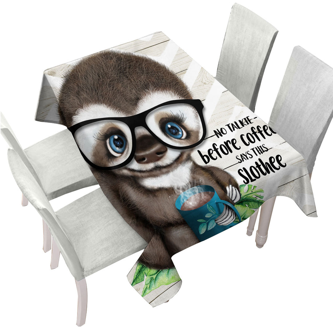 Funny Cool Quote Coffee Sloth Childrens Curtains