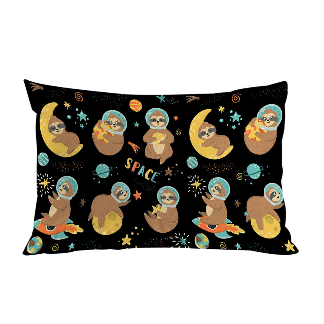 Funny Cool Sloth in Space Pillowcase