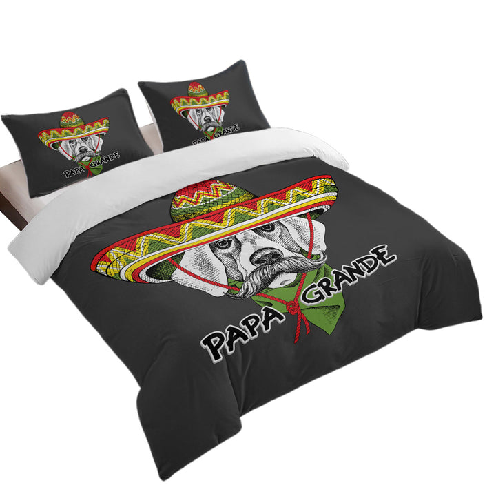 Funny Drawing Mexican Dog Wearing Sombrero Twin Duvet Covers