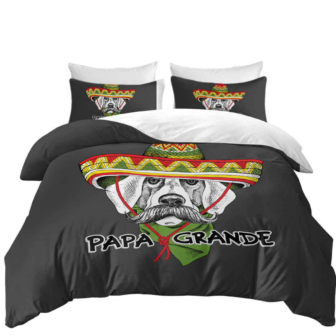 Funny Drawing Mexican Dog Wearing Sombrero Twin xl Duvet Covers