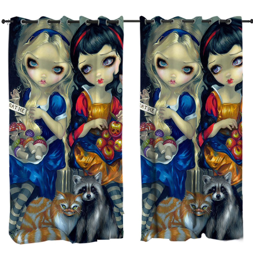 Funny Fantasy Art Alice and Snow White Curtains