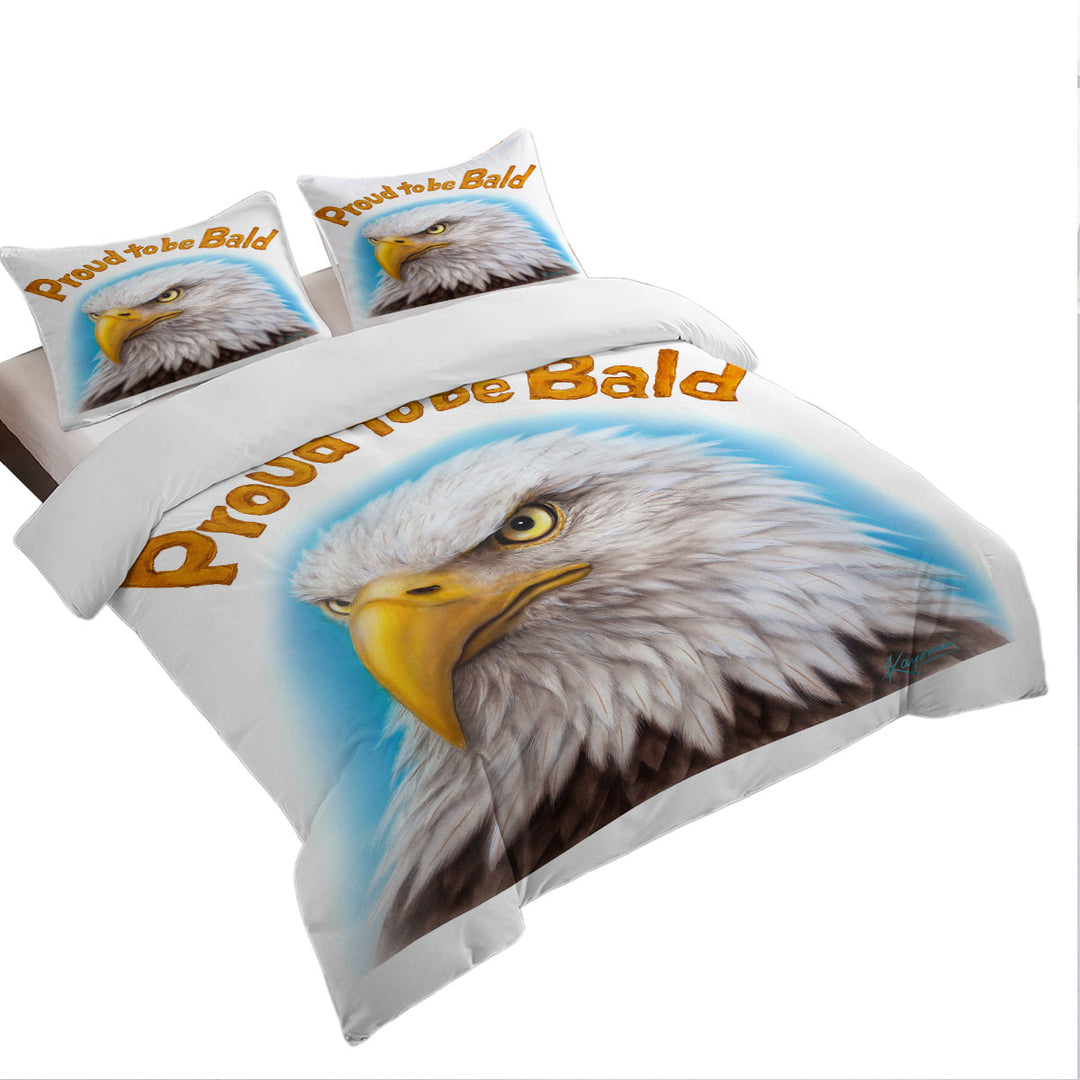 Funny Mens Design Proud to be Bald Eagle Comforter Cover