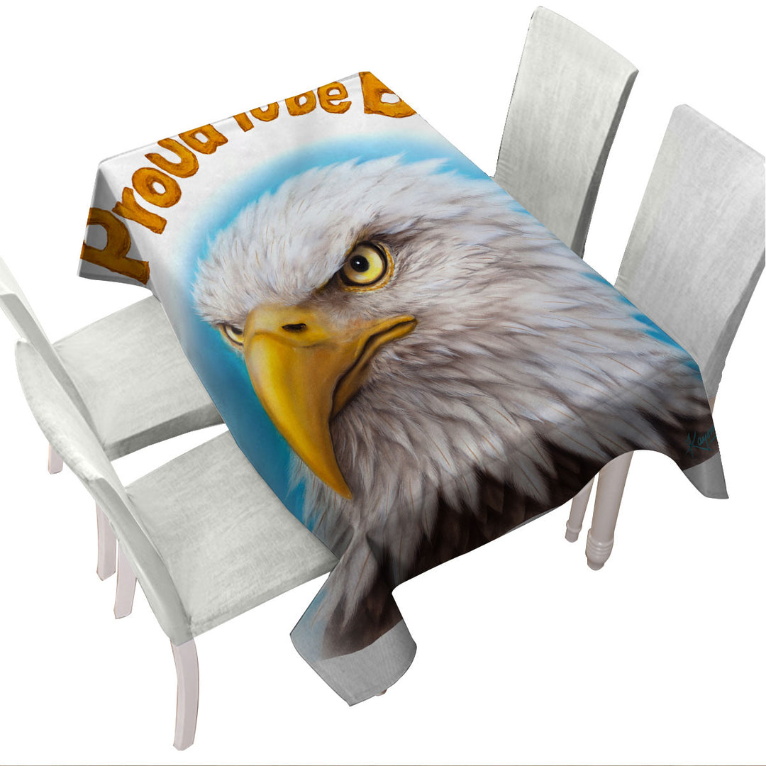 Funny Mens Design Proud to be Bald Eagle Custom tablecloths