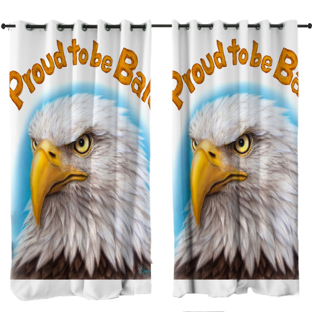 Funny Mens Design Proud to be Bald Eagle Drapes