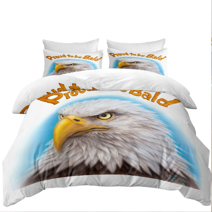 Funny Mens Design Proud to be Bald Eagle Duvet Cover