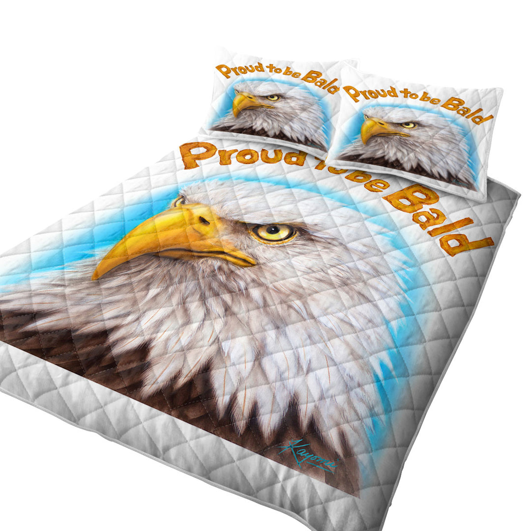 Funny Mens Design Proud to be Bald Eagle Summer Quilt