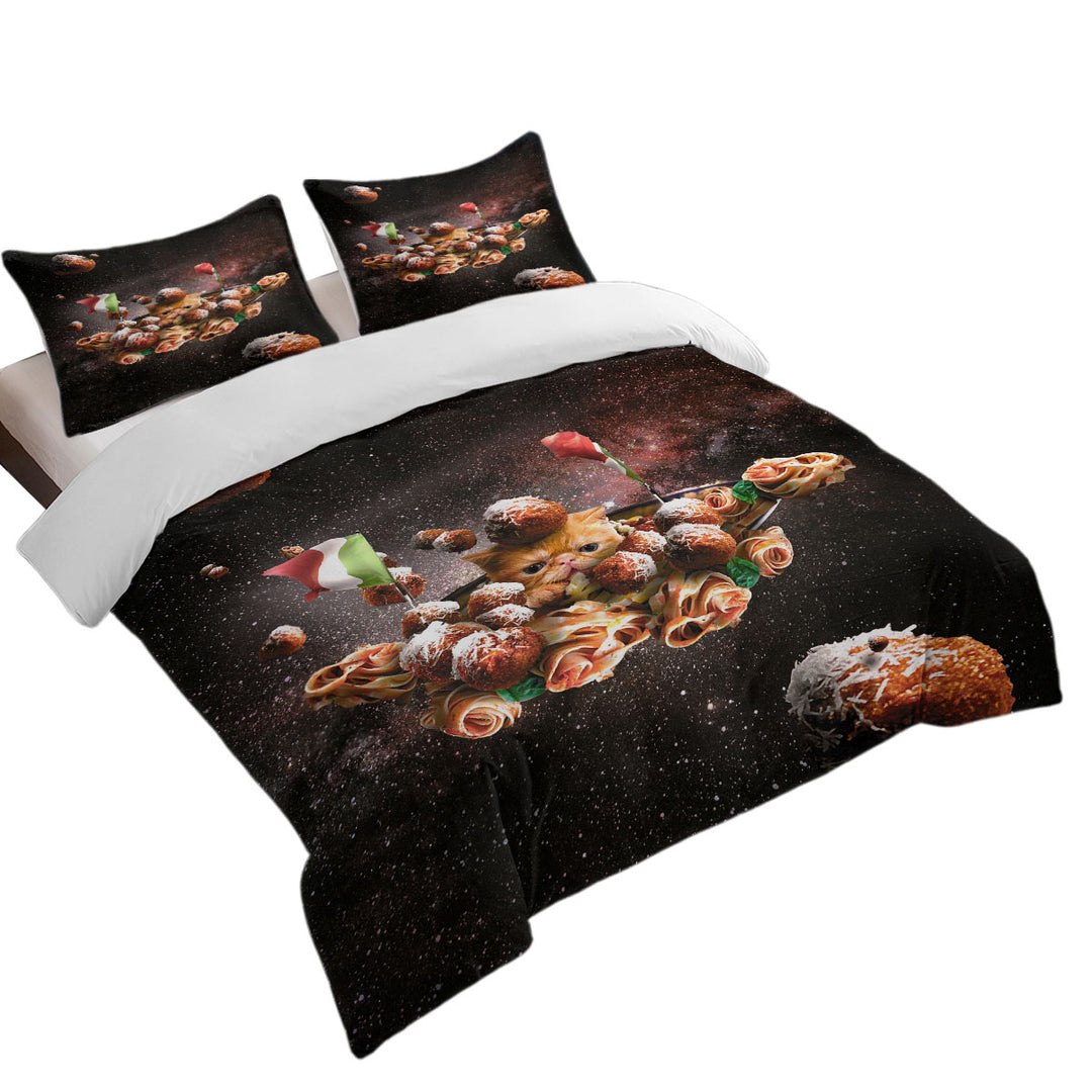 Funny Space Pasta Italian Cat Daybed Covers Sets