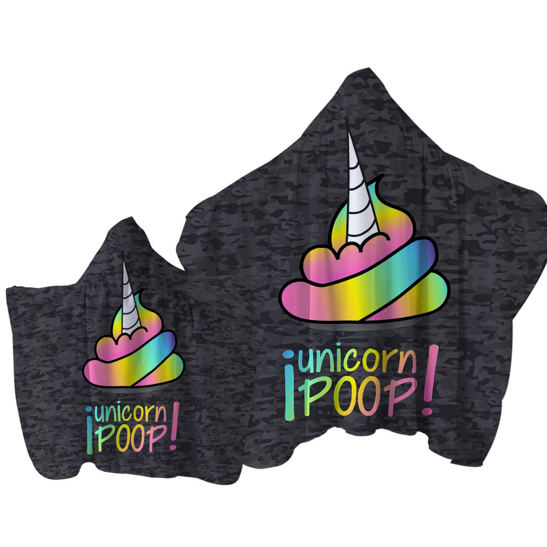 Funny Unicorn Poop Towel with Hood