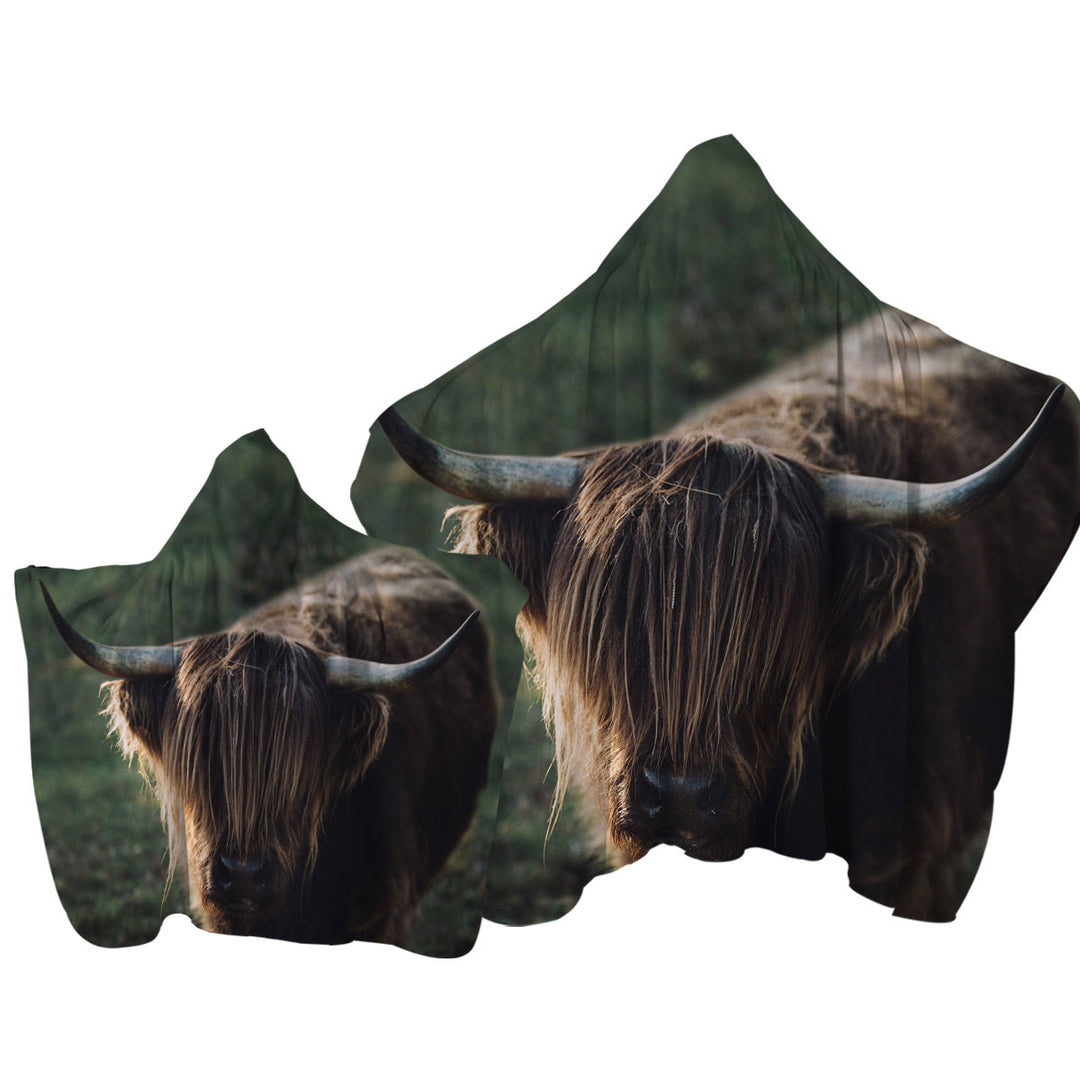 Funny Wild Yak Hooded Beach Towel