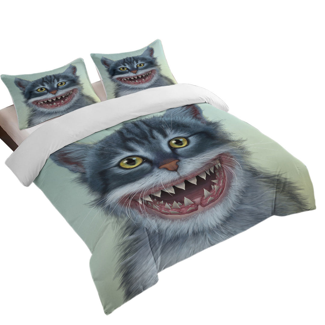 Funny and Cool Animal Artwork Sharkitten Shark vs Cat Best Duvet Covers