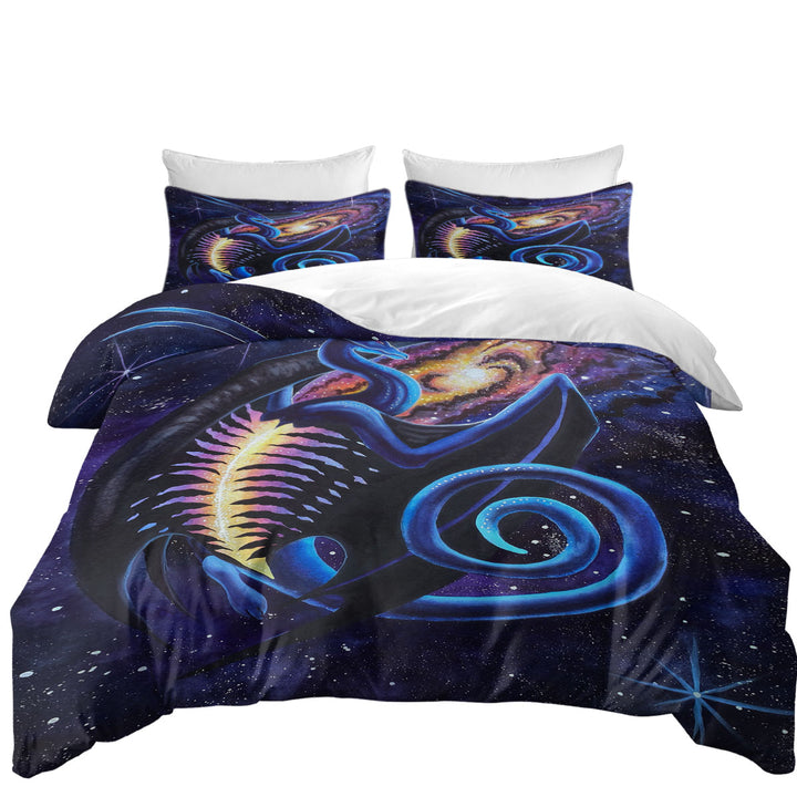 Galactic Entrance Fantasy Space Dragon Queen Size Duvet Cover