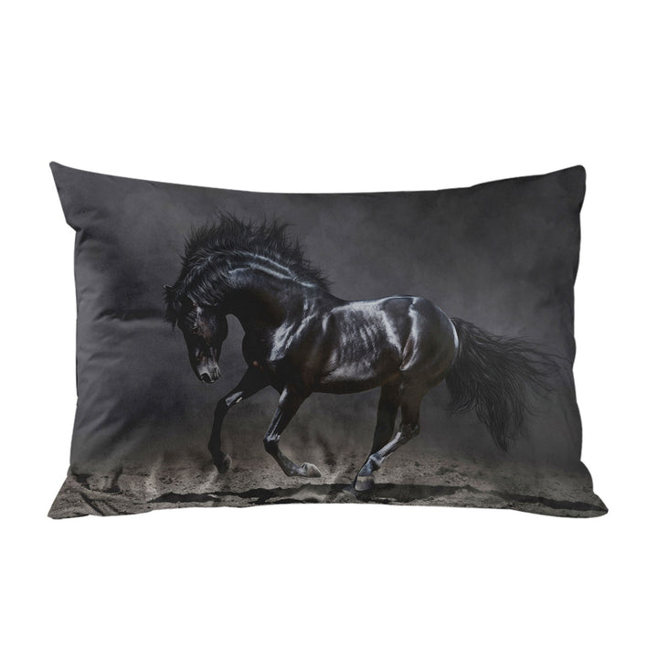 Galloping Black Horse Pillowcases