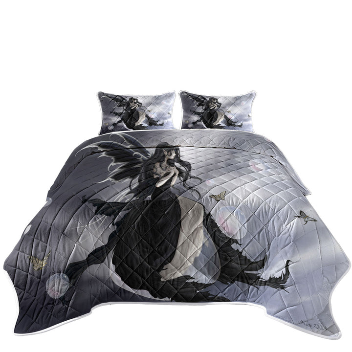 Gathering Storm Fantasy Art of Dark Fairy California King Quilt Sets