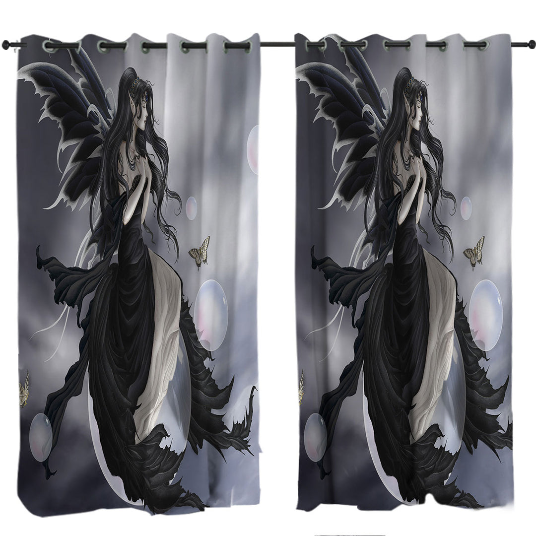 Gathering Storm Fantasy Art of Dark Fairy Drapes for Living Room