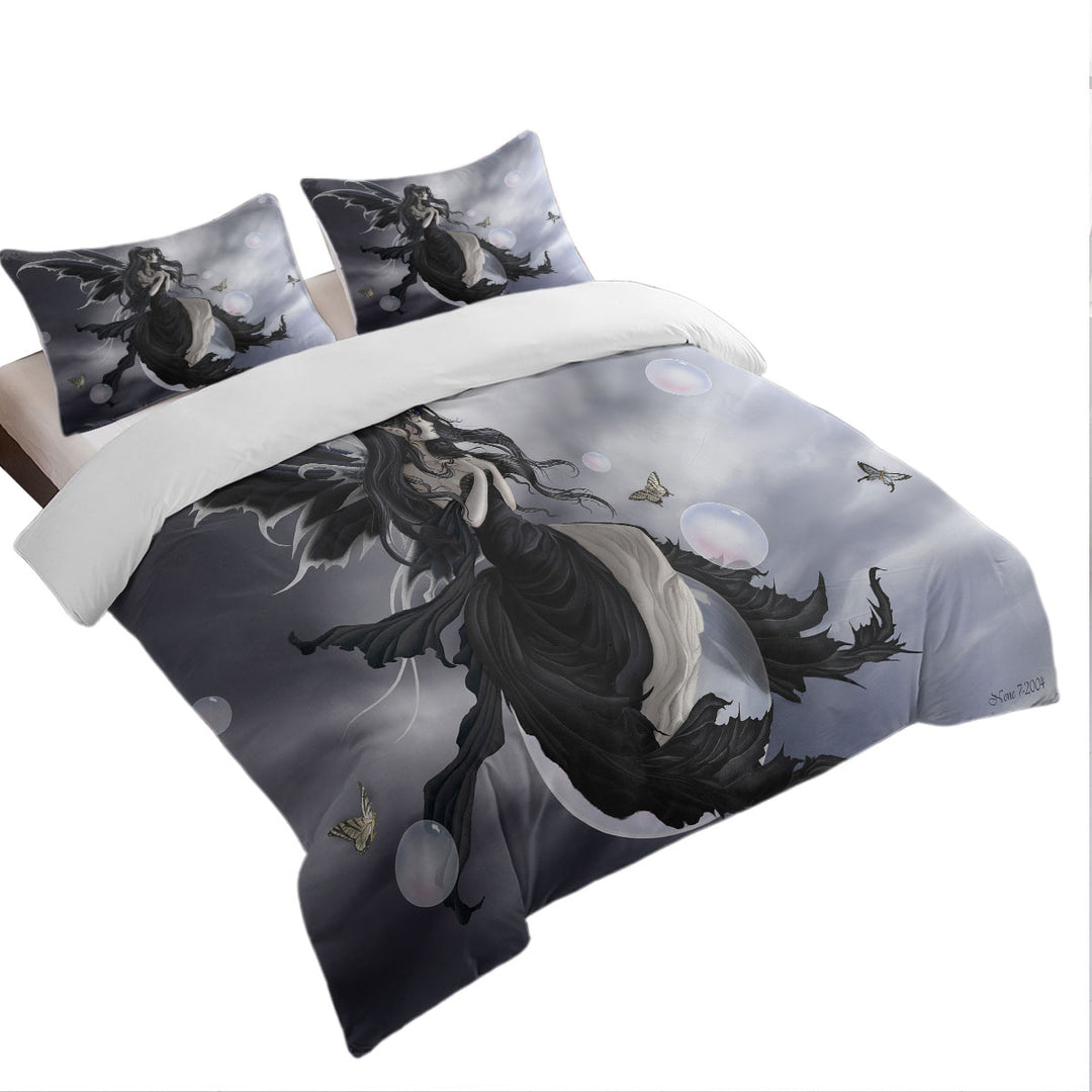 Gathering Storm Fantasy Art of Dark Fairy Duvet Cover