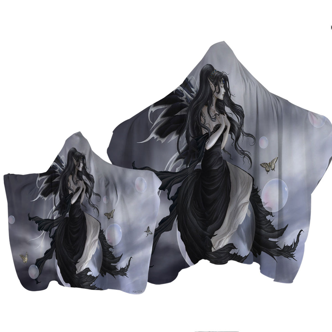 Gathering Storm Fantasy Art of Dark Fairy Towel with Hood