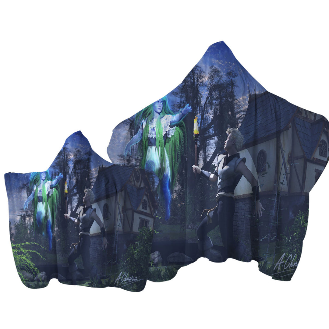 Ghostly Encounter Fiction Art Towel Hoodie