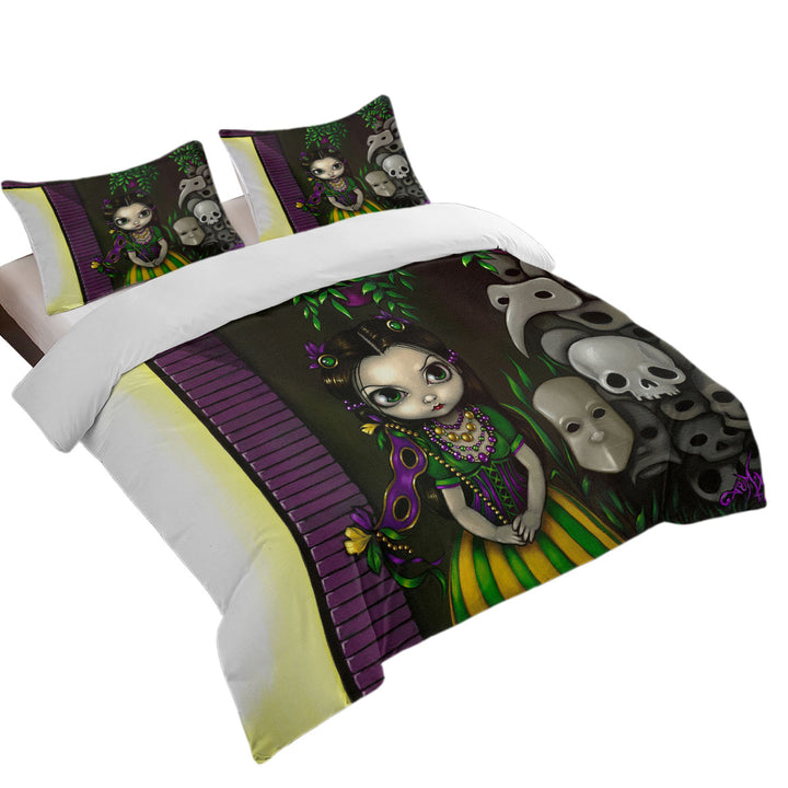 Ghosts of Mardi Gras Lovely Maiden and Masks Comforter Cover