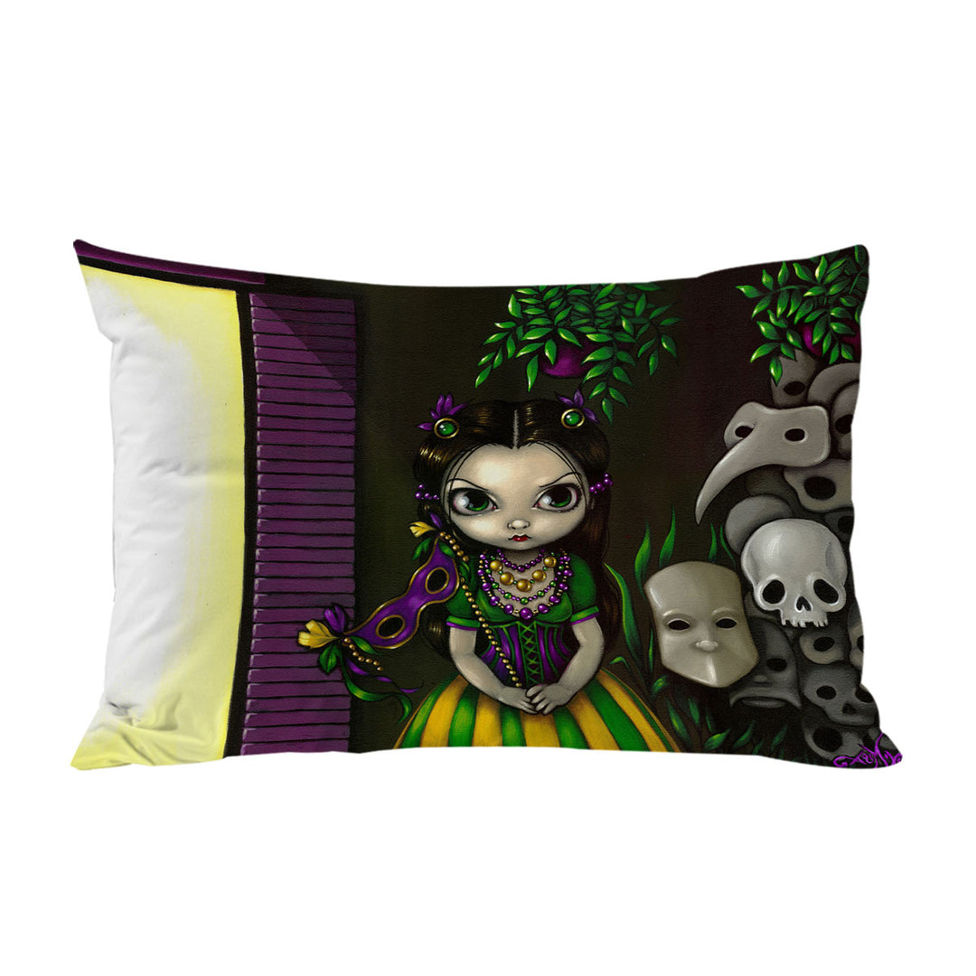 Ghosts of Mardi Gras Lovely Maiden and Masks Pillow Cases