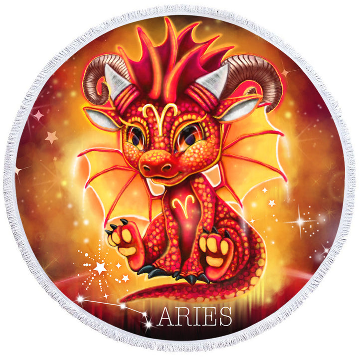 Gift Idea Boys Beach Towels for Kids Fantasy Art Aries Lil Dragon