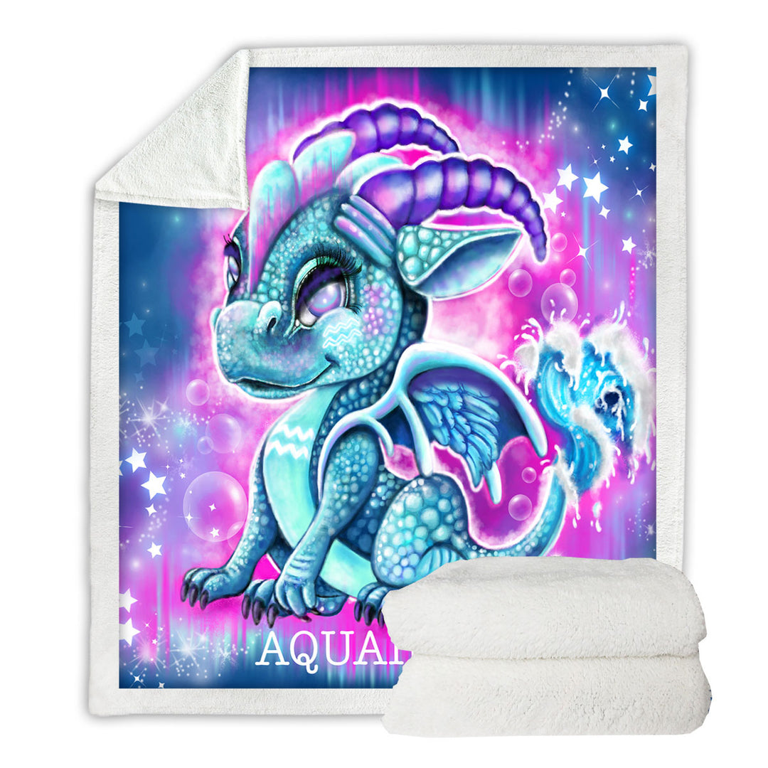 Gift Idea Lightweight Blankets for Kids Fantasy Art Aquarius Lil Dragon