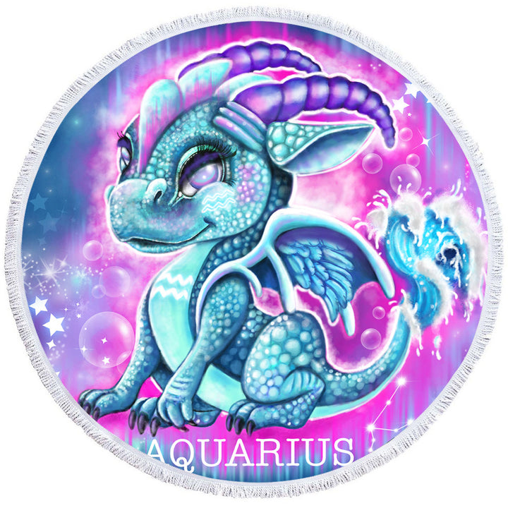 Gift Idea Nice Beach Towels for Kids Fantasy Art Aquarius Lil Dragon