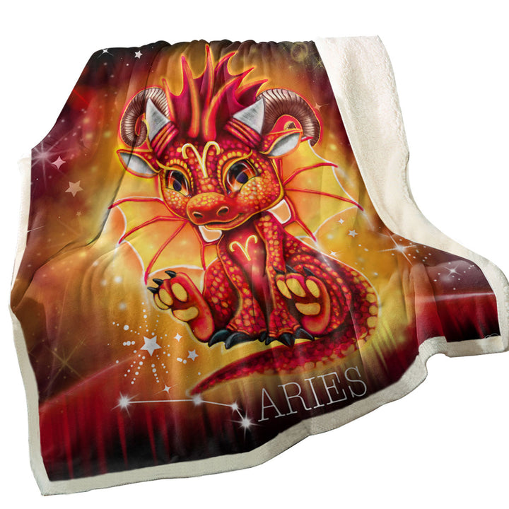 Gift Idea Throws for Kids Fantasy Art Aries Lil Dragon