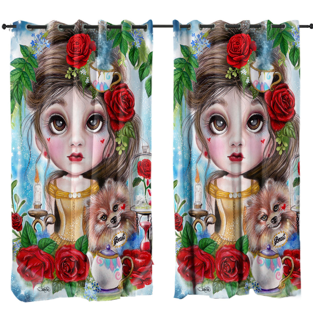 Girls Art Beauty and her Beast Curtains