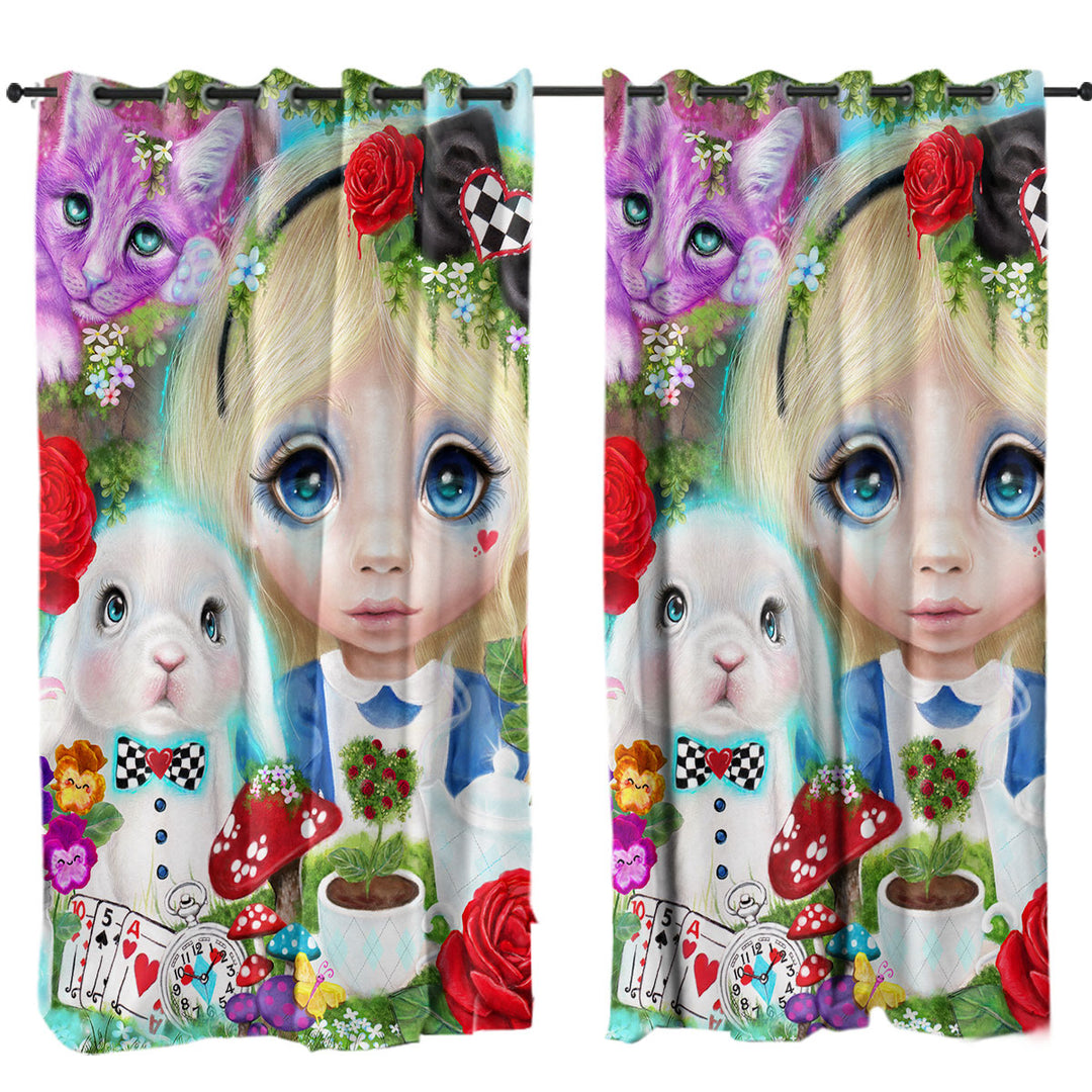 Girls Art Curious Little Alice Girl Curtain